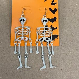Halloween Skeleton Dangle Earrings NEW